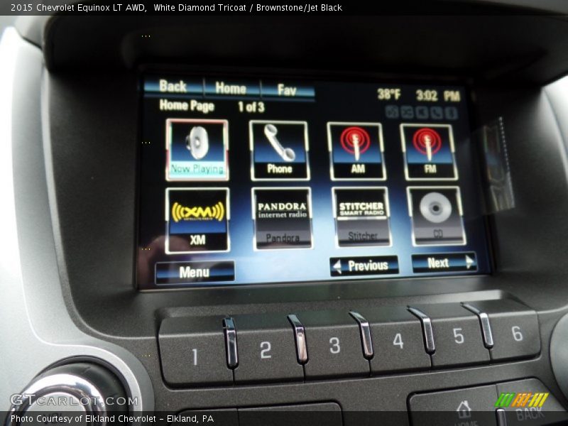 White Diamond Tricoat / Brownstone/Jet Black 2015 Chevrolet Equinox LT AWD