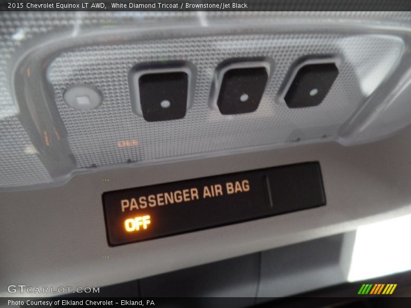 White Diamond Tricoat / Brownstone/Jet Black 2015 Chevrolet Equinox LT AWD