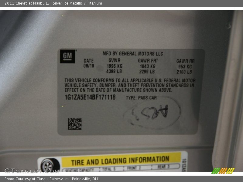 Silver Ice Metallic / Titanium 2011 Chevrolet Malibu LS