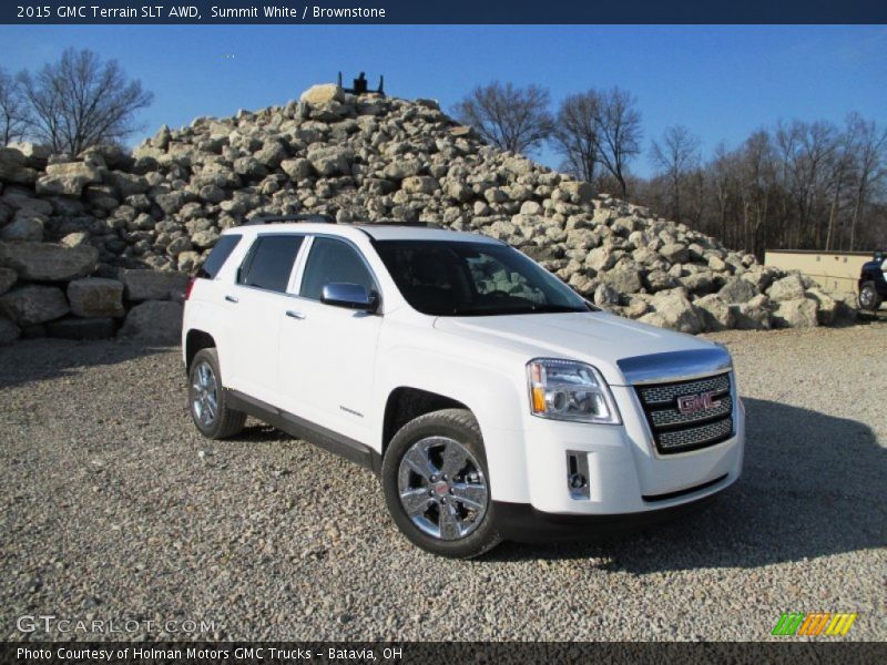 Summit White / Brownstone 2015 GMC Terrain SLT AWD