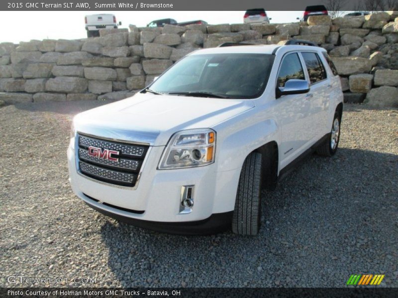 Summit White / Brownstone 2015 GMC Terrain SLT AWD