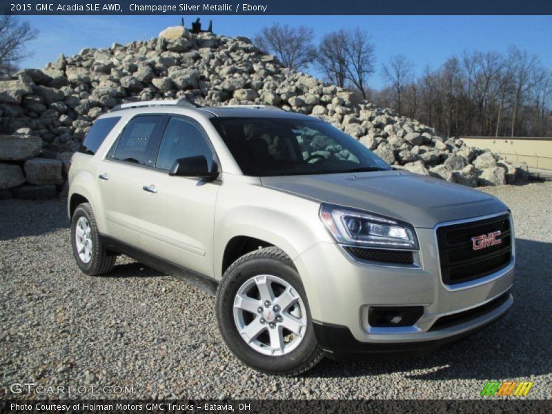 Champagne Silver Metallic / Ebony 2015 GMC Acadia SLE AWD