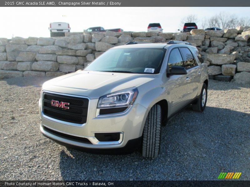 Champagne Silver Metallic / Ebony 2015 GMC Acadia SLE AWD