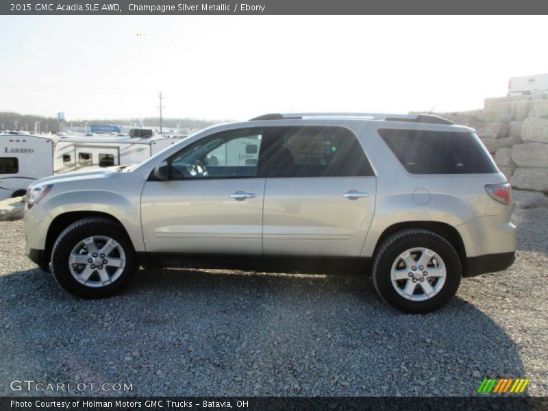 Champagne Silver Metallic / Ebony 2015 GMC Acadia SLE AWD