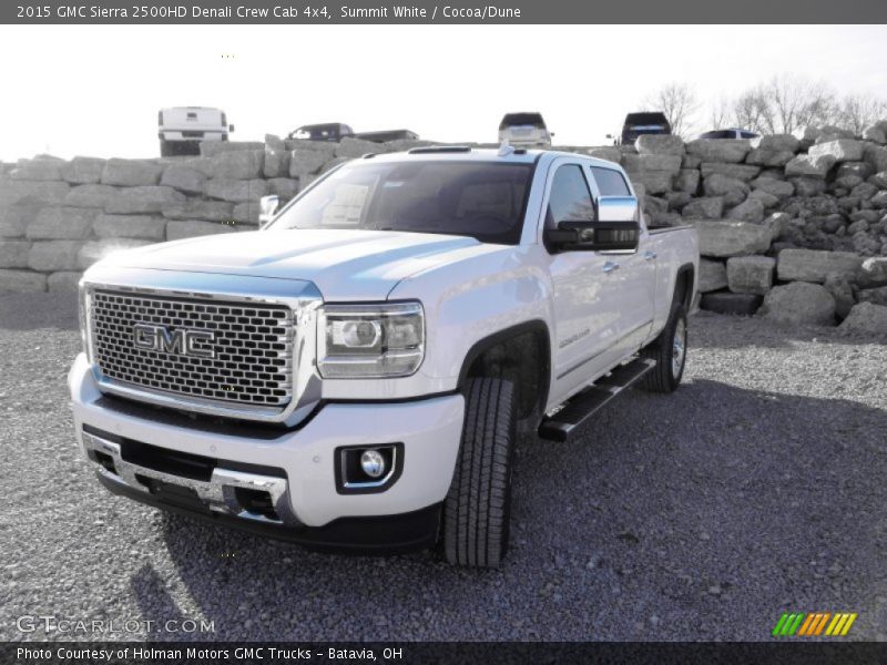 Summit White / Cocoa/Dune 2015 GMC Sierra 2500HD Denali Crew Cab 4x4