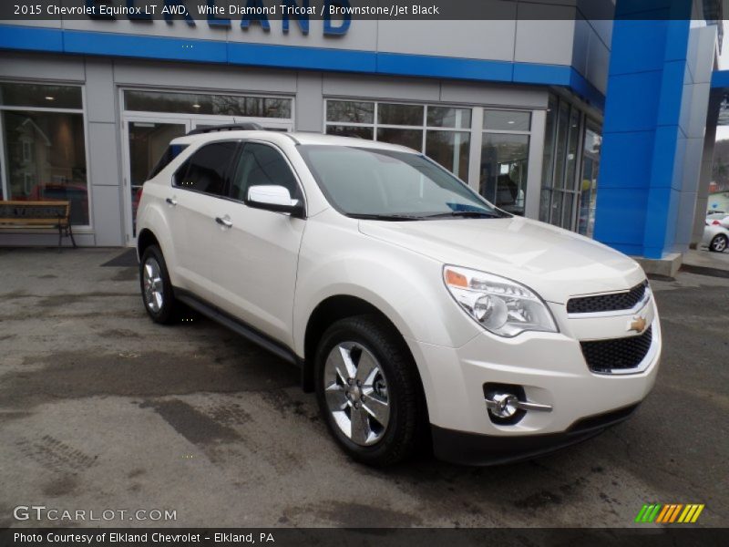 White Diamond Tricoat / Brownstone/Jet Black 2015 Chevrolet Equinox LT AWD