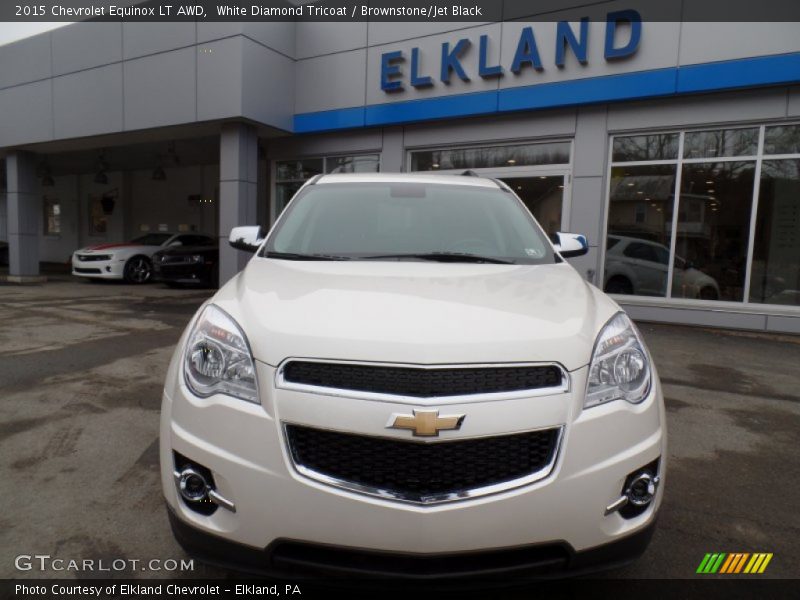 White Diamond Tricoat / Brownstone/Jet Black 2015 Chevrolet Equinox LT AWD