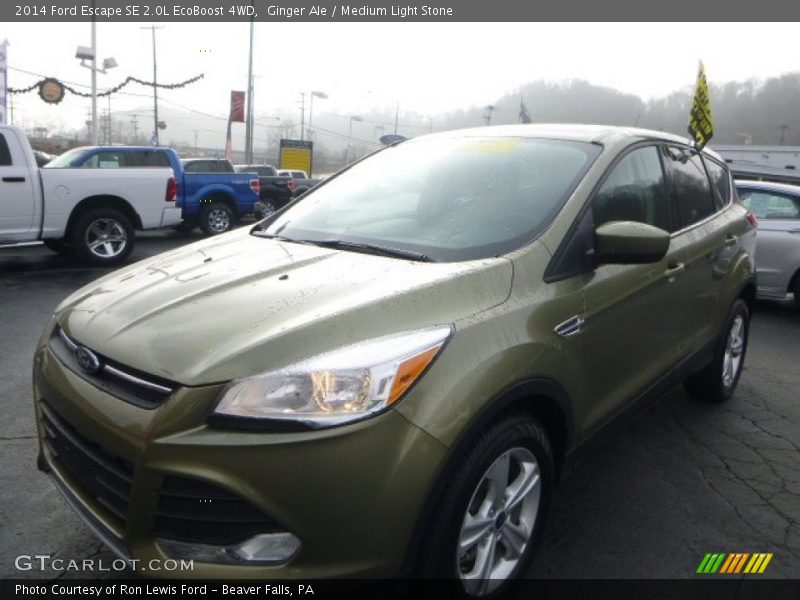 Ginger Ale / Medium Light Stone 2014 Ford Escape SE 2.0L EcoBoost 4WD