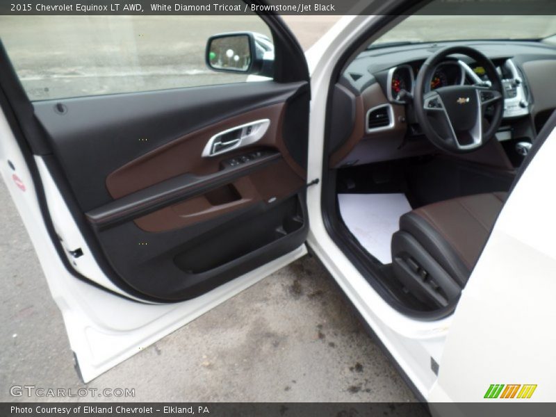 White Diamond Tricoat / Brownstone/Jet Black 2015 Chevrolet Equinox LT AWD