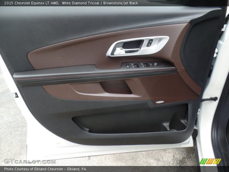 White Diamond Tricoat / Brownstone/Jet Black 2015 Chevrolet Equinox LT AWD