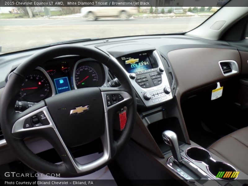 White Diamond Tricoat / Brownstone/Jet Black 2015 Chevrolet Equinox LT AWD