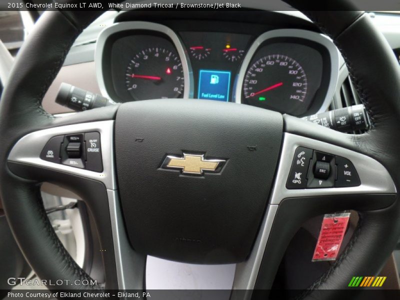 White Diamond Tricoat / Brownstone/Jet Black 2015 Chevrolet Equinox LT AWD