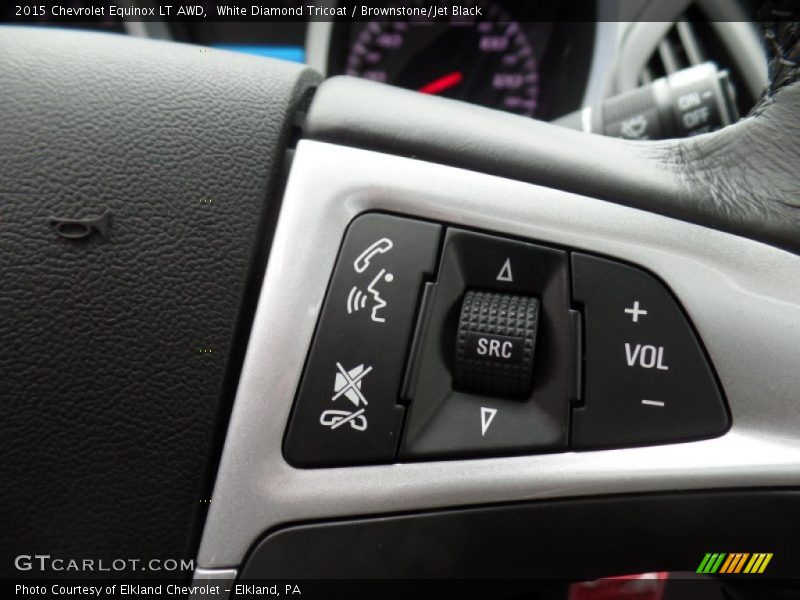 White Diamond Tricoat / Brownstone/Jet Black 2015 Chevrolet Equinox LT AWD
