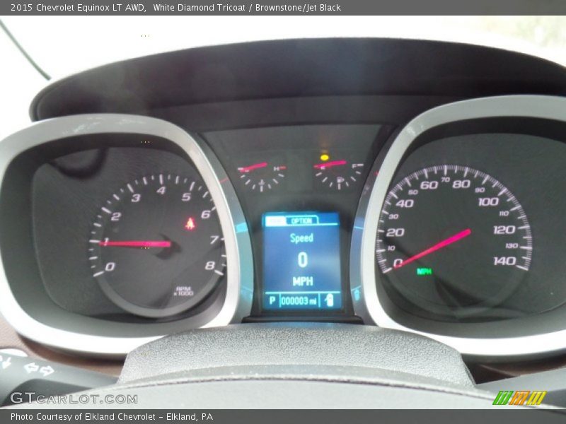 White Diamond Tricoat / Brownstone/Jet Black 2015 Chevrolet Equinox LT AWD