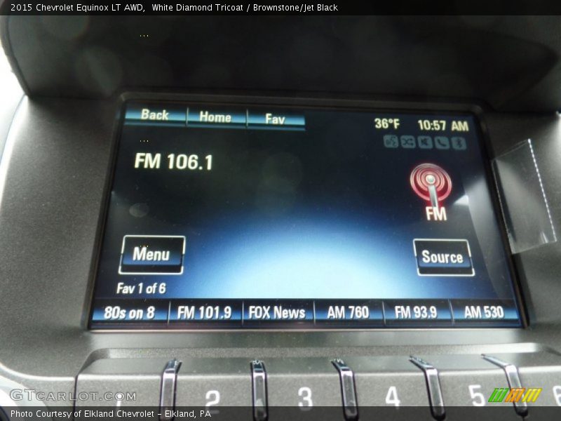White Diamond Tricoat / Brownstone/Jet Black 2015 Chevrolet Equinox LT AWD