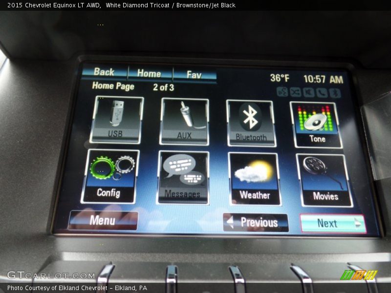 White Diamond Tricoat / Brownstone/Jet Black 2015 Chevrolet Equinox LT AWD