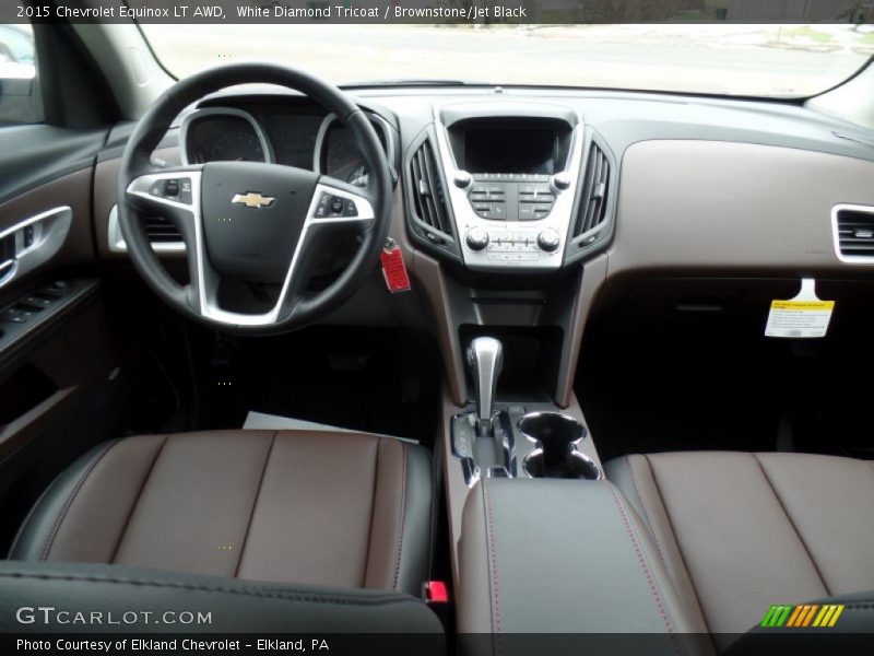 White Diamond Tricoat / Brownstone/Jet Black 2015 Chevrolet Equinox LT AWD