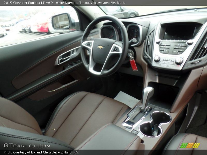 White Diamond Tricoat / Brownstone/Jet Black 2015 Chevrolet Equinox LT AWD