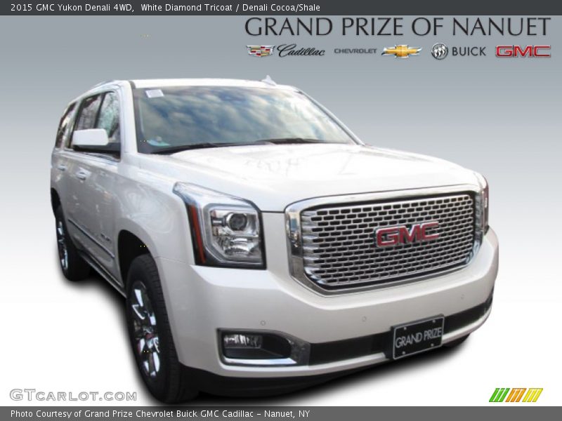 White Diamond Tricoat / Denali Cocoa/Shale 2015 GMC Yukon Denali 4WD