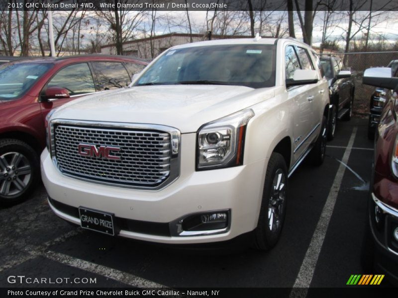 White Diamond Tricoat / Denali Cocoa/Shale 2015 GMC Yukon Denali 4WD