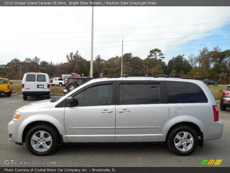 Bright Silver Metallic / Medium Slate Gray/Light Shale 2010 Dodge Grand Caravan SE Hero