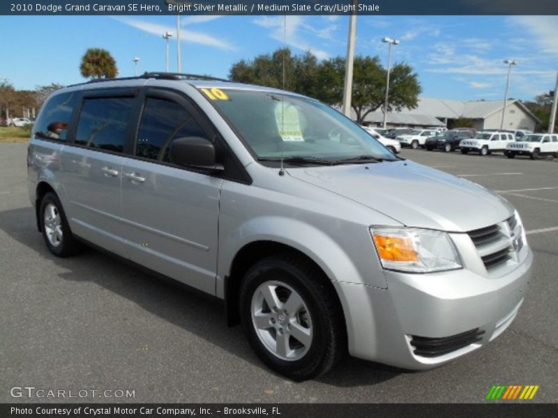 Bright Silver Metallic / Medium Slate Gray/Light Shale 2010 Dodge Grand Caravan SE Hero