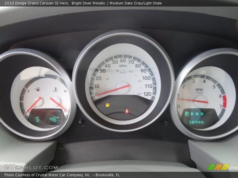 Bright Silver Metallic / Medium Slate Gray/Light Shale 2010 Dodge Grand Caravan SE Hero