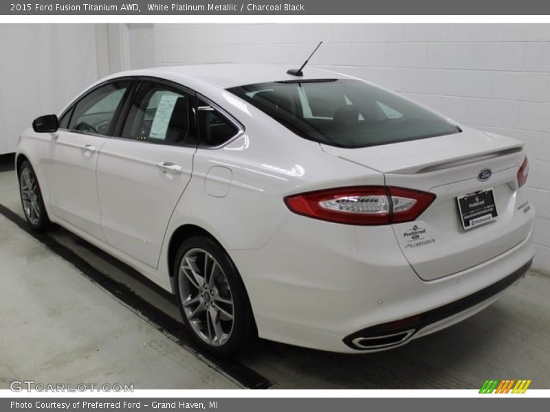 White Platinum Metallic / Charcoal Black 2015 Ford Fusion Titanium AWD