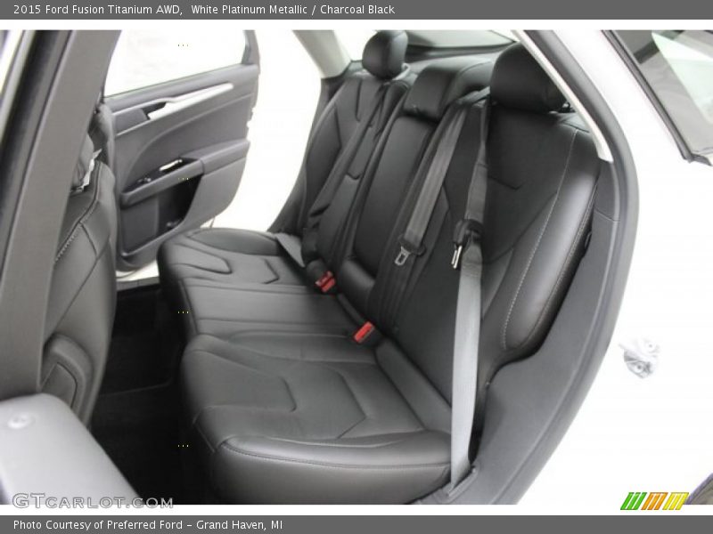 White Platinum Metallic / Charcoal Black 2015 Ford Fusion Titanium AWD