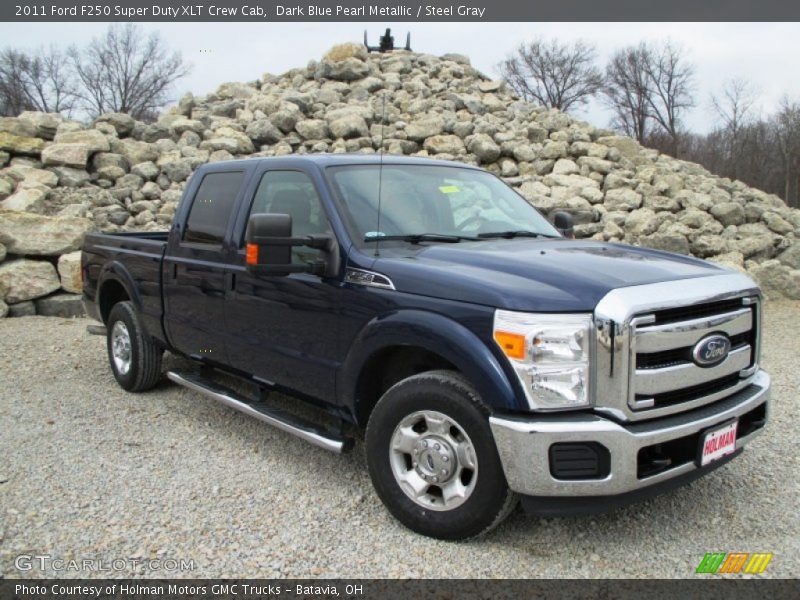 Dark Blue Pearl Metallic / Steel Gray 2011 Ford F250 Super Duty XLT Crew Cab