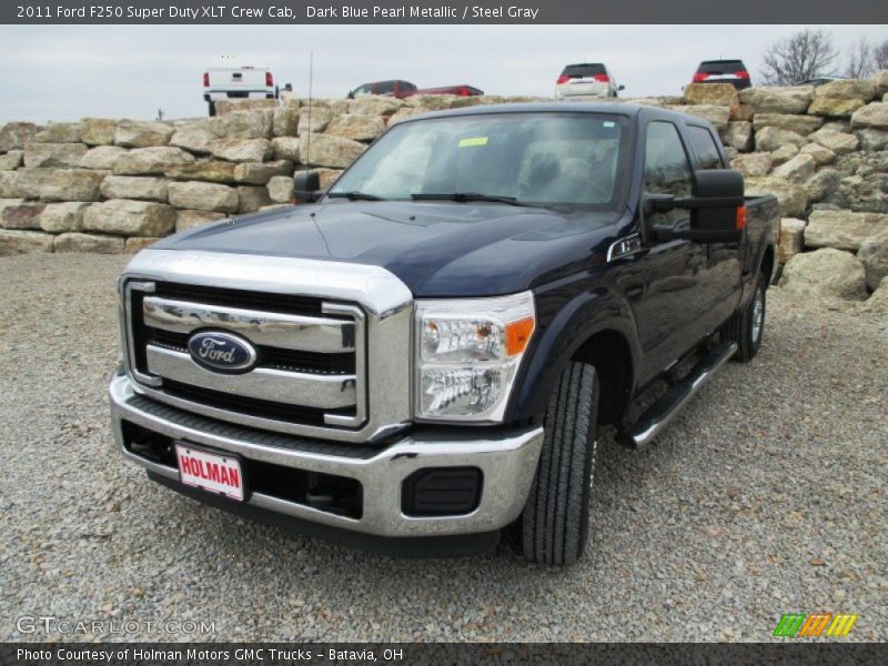 Dark Blue Pearl Metallic / Steel Gray 2011 Ford F250 Super Duty XLT Crew Cab