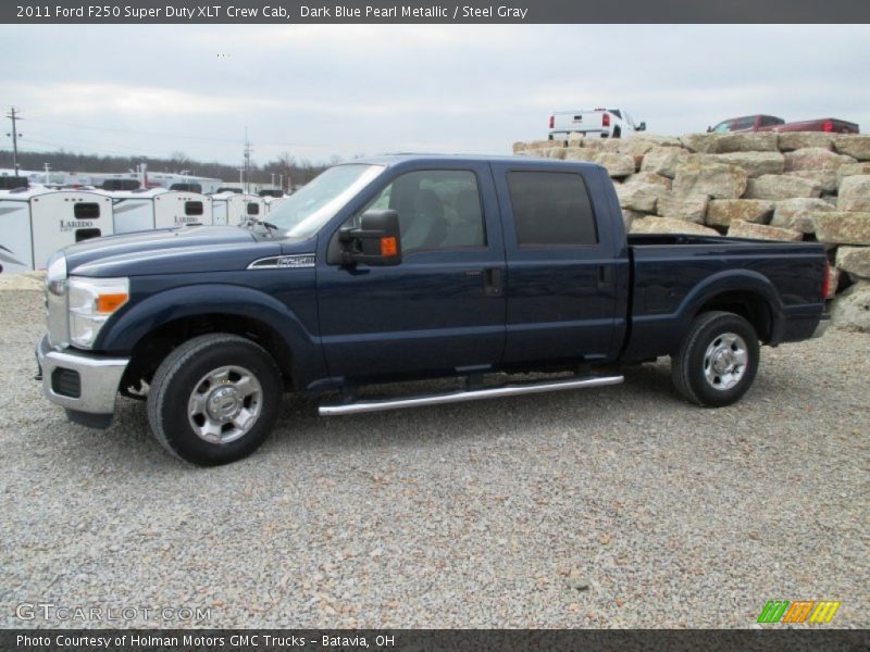 Dark Blue Pearl Metallic / Steel Gray 2011 Ford F250 Super Duty XLT Crew Cab