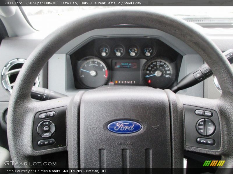 Dark Blue Pearl Metallic / Steel Gray 2011 Ford F250 Super Duty XLT Crew Cab