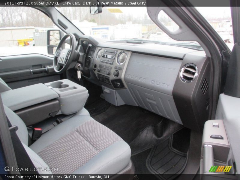 Dark Blue Pearl Metallic / Steel Gray 2011 Ford F250 Super Duty XLT Crew Cab