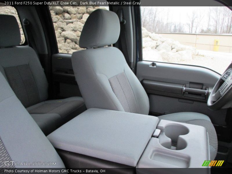 Dark Blue Pearl Metallic / Steel Gray 2011 Ford F250 Super Duty XLT Crew Cab