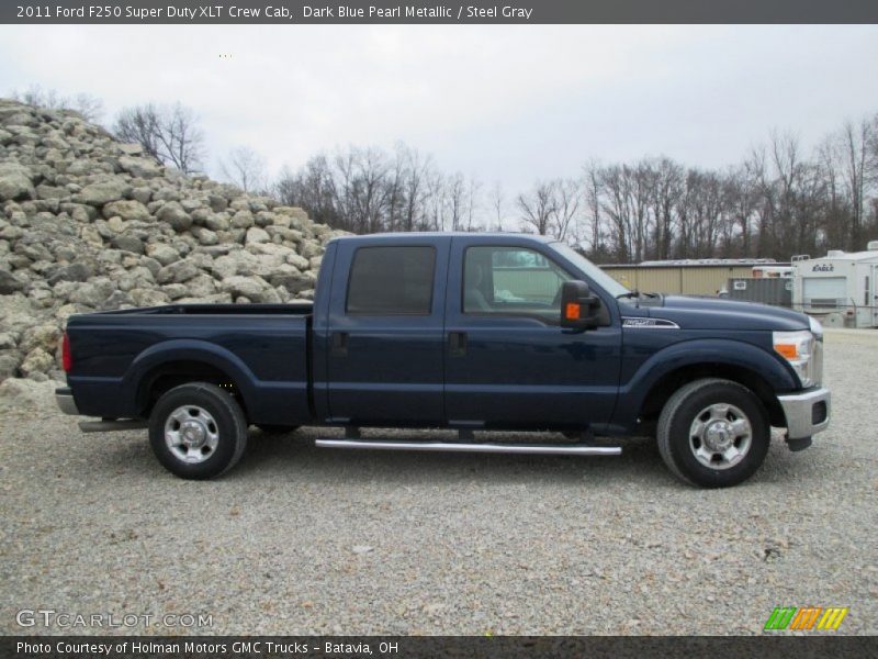 Dark Blue Pearl Metallic / Steel Gray 2011 Ford F250 Super Duty XLT Crew Cab