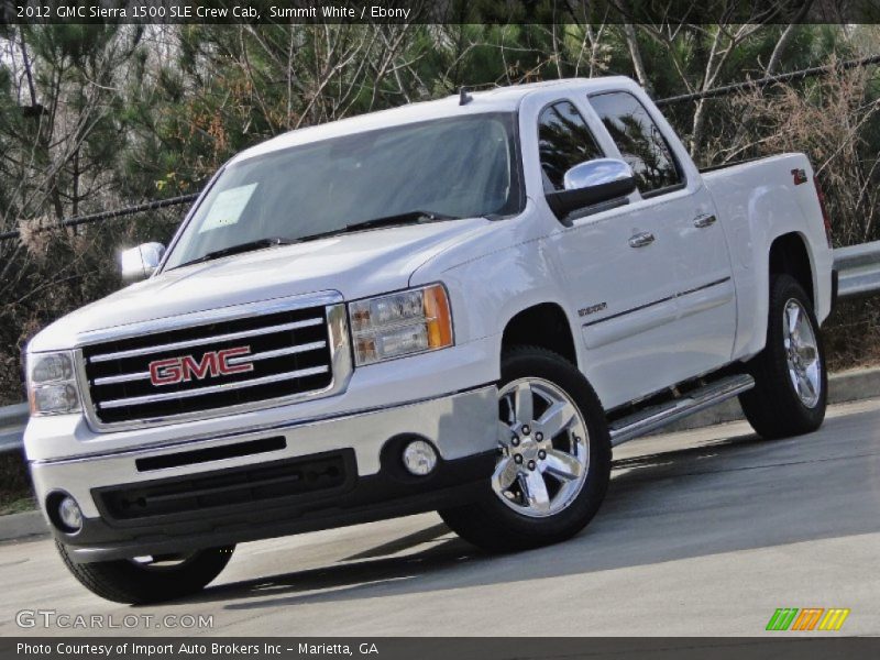 Summit White / Ebony 2012 GMC Sierra 1500 SLE Crew Cab