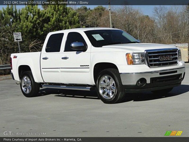 Summit White / Ebony 2012 GMC Sierra 1500 SLE Crew Cab