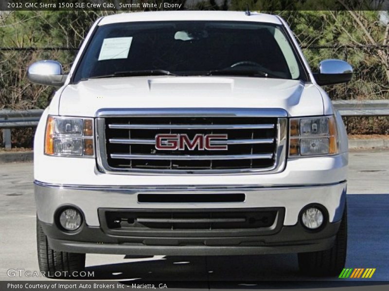 Summit White / Ebony 2012 GMC Sierra 1500 SLE Crew Cab