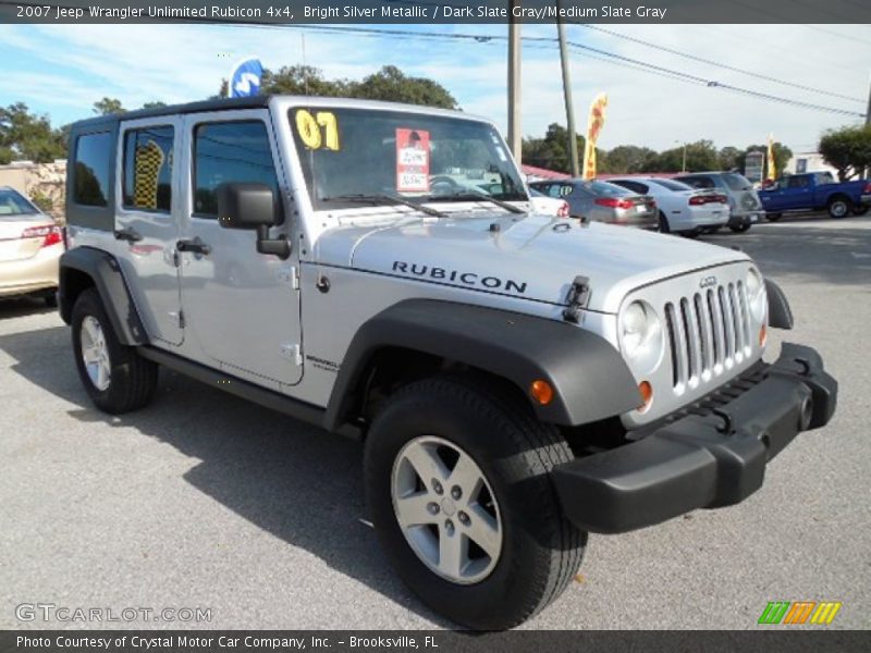 Bright Silver Metallic / Dark Slate Gray/Medium Slate Gray 2007 Jeep Wrangler Unlimited Rubicon 4x4