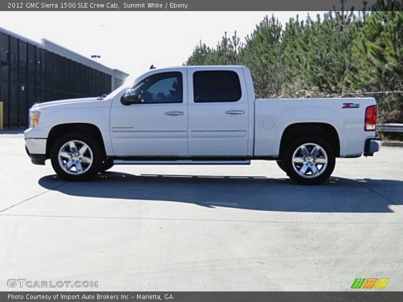 Summit White / Ebony 2012 GMC Sierra 1500 SLE Crew Cab
