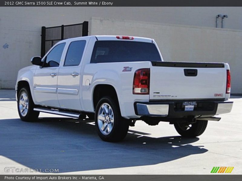 Summit White / Ebony 2012 GMC Sierra 1500 SLE Crew Cab