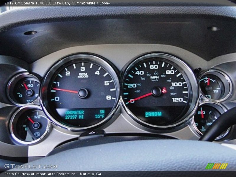 Summit White / Ebony 2012 GMC Sierra 1500 SLE Crew Cab