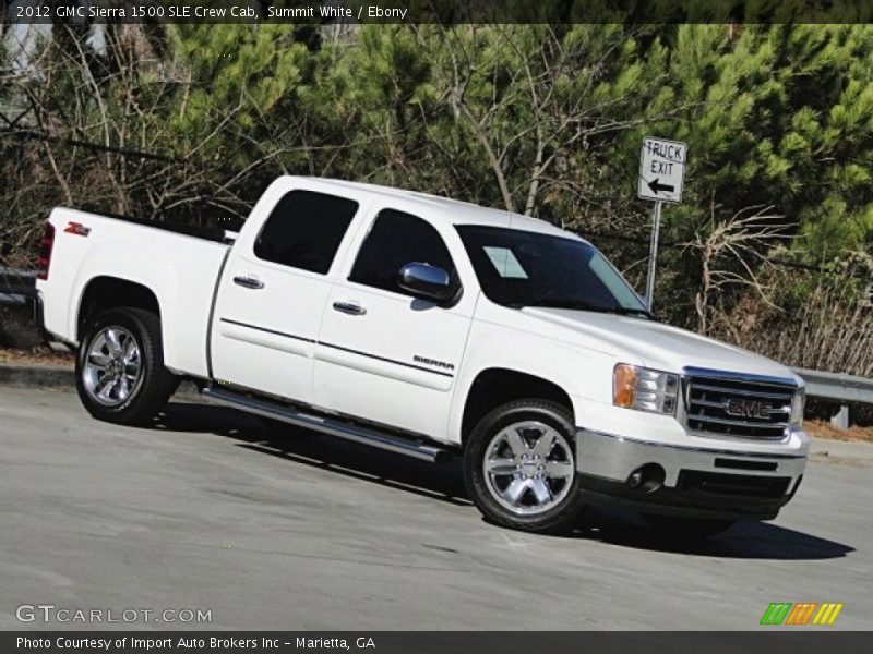 Summit White / Ebony 2012 GMC Sierra 1500 SLE Crew Cab
