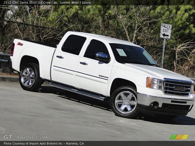 Summit White / Ebony 2012 GMC Sierra 1500 SLE Crew Cab