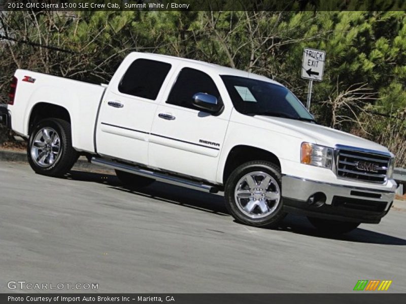Summit White / Ebony 2012 GMC Sierra 1500 SLE Crew Cab