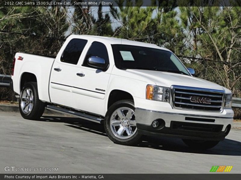 Summit White / Ebony 2012 GMC Sierra 1500 SLE Crew Cab