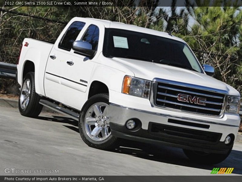 Summit White / Ebony 2012 GMC Sierra 1500 SLE Crew Cab