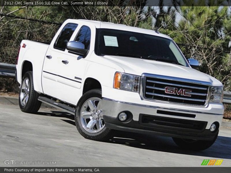 Summit White / Ebony 2012 GMC Sierra 1500 SLE Crew Cab