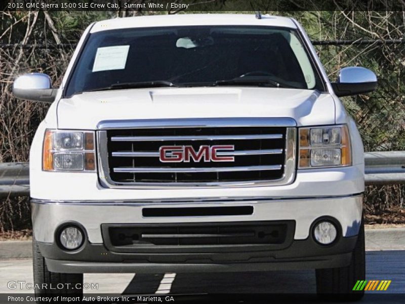 Summit White / Ebony 2012 GMC Sierra 1500 SLE Crew Cab